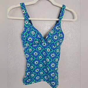 Boden Talamanca Tankini Top Blue Green Size 4